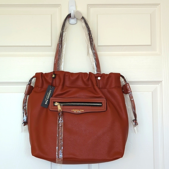London Fog Nola Satchel Rust Colored NWT - Picture 4 of 11
